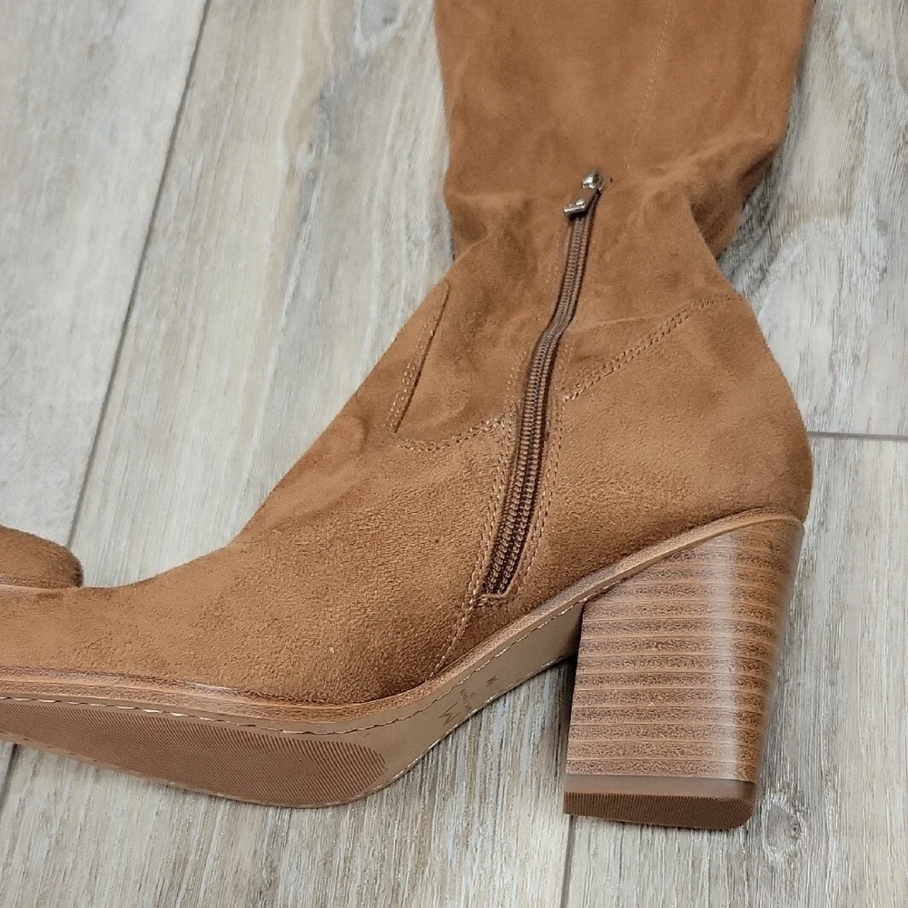 Marc Fisher Brown Over-the-Knee Boots with Block Heel